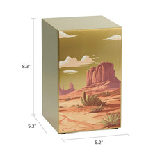 Brushed Bronze Stainless Steel Desert Landscape Adult Cremation Urn - Dimensions