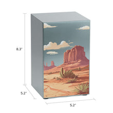 Brushed Pewter Stainless Steel Desert Landscape Adult Cremation Urn - Dimensions