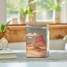 Brushed Pewter Stainless Steel Desert Landscape Adult Cremation Urn - Lifestyle