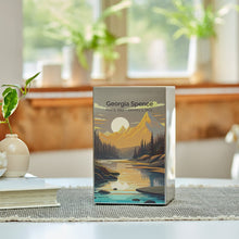 Brushed Pewter Stainless Steel Mountain Landscape Adult Cremation Urn - Lifestyle