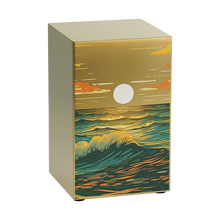Brushed Bronze Stainless Steel Ocean Landscape Adult Cremation Urn