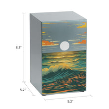 Brushed Pewter Stainless Steel Ocean Landscape Adult Cremation Urn - Dimensions