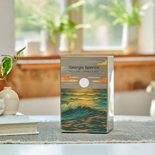 Brushed Pewter Stainless Steel Ocean Landscape Adult Cremation Urn - Lifestyle