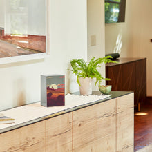 Brushed Pewter Stainless Steel Prairie Landscape Adult Cremation Urn - Lifestyle