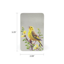 Brushed Metal Stainless Steel Accessory with Yellow Bird Design - Dimensions