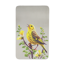 Brushed Metal Stainless Steel Accessory with Yellow Bird Design