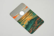 Brushed Metal Stainless Steel Accessory with Ocean Wave Design - Artistic