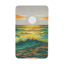 Brushed Metal Stainless Steel Accessory with Ocean Wave Design