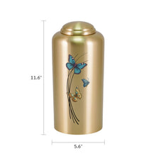 Bronze Brass Butterfly Artwork Adult Cremation Urn - Dimensions