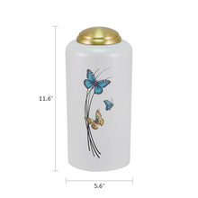 Pearl Brass Butterfly Artwork Adult Cremation Urn - Dimensions