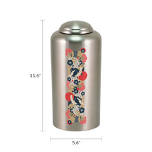 Pewter Brass Crane Artwork Adult Cremation Urn - Dimensions