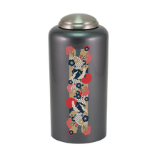 Dark Gray Brass Crane Artwork Adult Cremation Urn