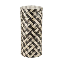 Black and Tan Palm Leaf Adult Cremation Urn with Biodegradable Woven Design