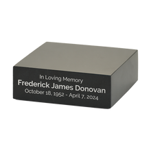 Black Marble Accessory with Silver Engraving