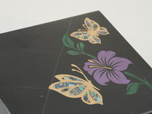 Gold-Accented Butterfly Black Marble Adult Cremation Urn - Artistic