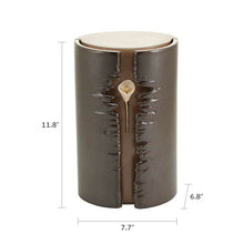 Taupe Lily Column Lighted Ceramic Adult Cremation Urn- Dimensions