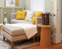 Taupe Lily Column Lighted Ceramic Adult Cremation Urn - Lifestyle