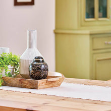 Wide-Body Vase Engraved Brass Ornate Medium Cremation Urn - Lifestyle