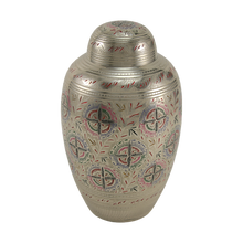 Floral Lattice Brass Adult Cremation Urn