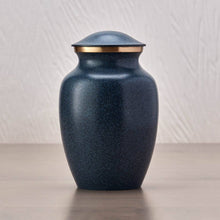 Classic Granite Blue Gold Accent Ring Medium Cremation Urn - Lifestyle
