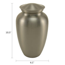 High Gloss Pewter Stainless Steel Adult Cremation Urn - Dimensions
