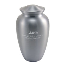 Classic Silver Metal Extra Large Pet Cremation Urn - Personalized