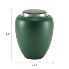 Matte Emerald Aluminum Adult Cremation Urn - Dimensions