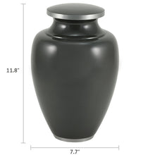 Classic Vase Form Carbon Gray Extra Large Cremation Urn - Dimensions