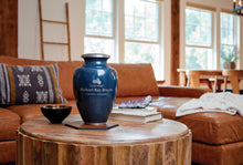 Classic Vase Form Navy Extra Large Cremation Urn - Lifestyle