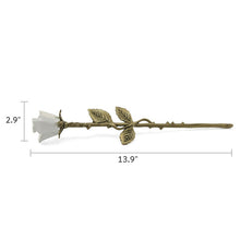 White Rose with Bronze Stem Keepsake Urn - Dimensions