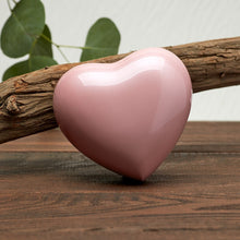 Pearl Pink Glossy Heart Small Cremation Urn - Lifestyle