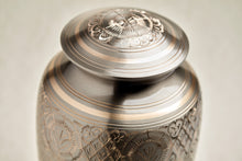 Polished Pewter Brass Ornate Adult Cremation Urn - Artistic