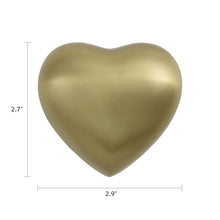 Brushed Bronze Heart Keepsake Urn - Dimensions