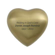 Brushed Bronze Heart Keepsake Urn - Personalized