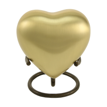 Brushed Bronze Heart Keepsake Urn - Artistic