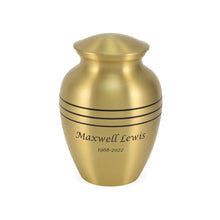 Classic Bronze Three Band Large Cremation Urn - Personalized