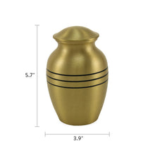Classic Bronze Three Band Medium Cremation Urn - Dimemsions