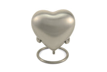 Brushed Pewter Heart Keepsake Urn - Artistic