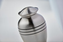 Classic Pewter Three Band Medium Cremation Urn - Artistic