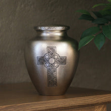 Celtic Cross Brass Adult Cremation Urn - Lifestyle