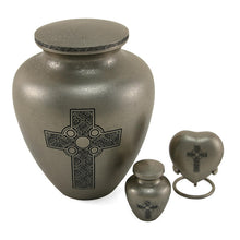 Celtic Cross Brass Adult Cremation Urn - Size