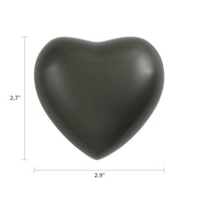 Slate Brass Heart Keepsake Urn - Dimensions