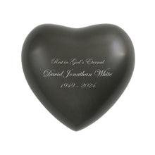 Slate Brass Heart Keepsake Urn - Personalized