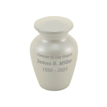 Classic American Flag White Keepsake Urn - Personalized