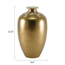 Textured Bronze Brass Adult Cremation Urn with Bronze Lid - Dimensions