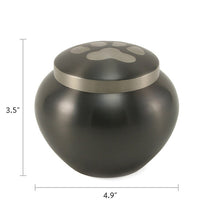 Slate Paw Print Medium Pet Cremation Urn - Dimensions