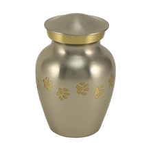 Classic Pewter Paw Print Band Small Pet Cremation Urn
