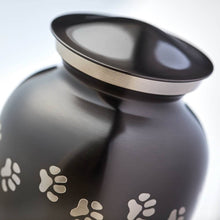 Classic Slate Paw Print Band Pet Large Cremation Urn - Artistic