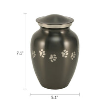 Classic Slate Paw Print Band Pet Large Cremation Urn - Dimensions