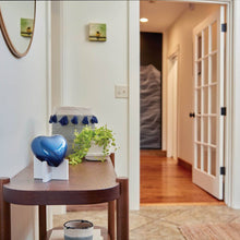 Navy Blue Glossy Heart Small Pet Cremation Urn - Lifestyle